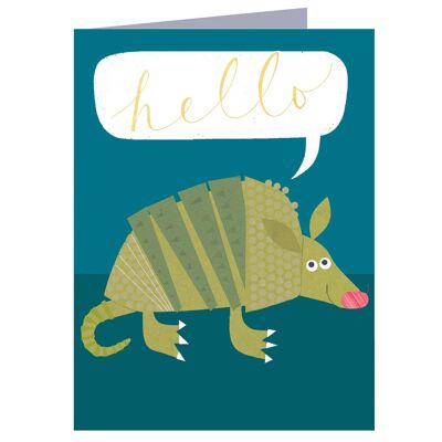 TW28 Mini Hello Card con lamina d'oro