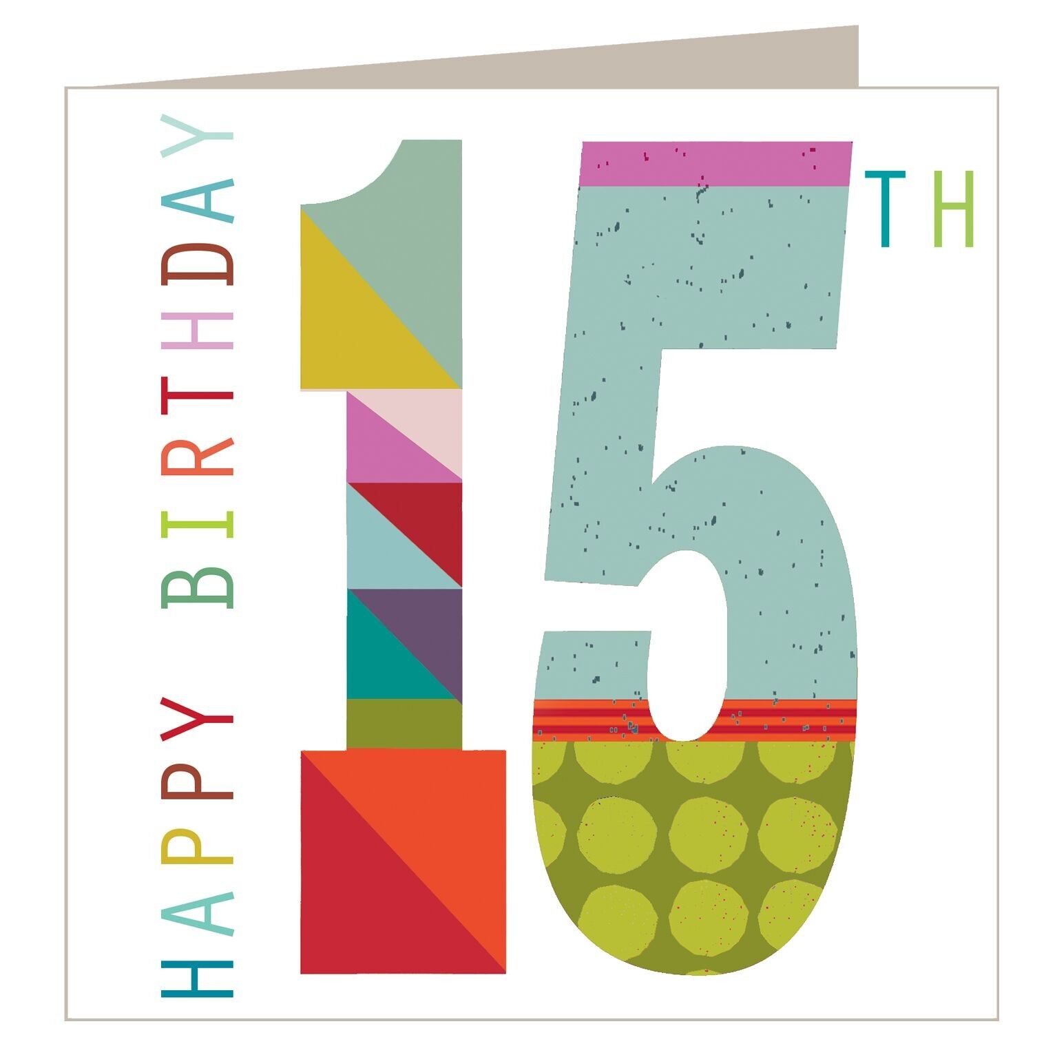 Biglietto di auguri per il quindicesimo compleanno scintillante NO15