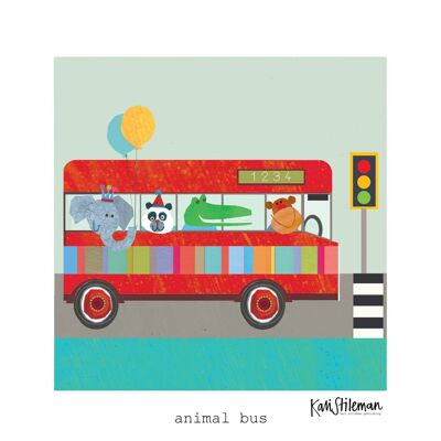 Stampa artistica di autobus animali PR18