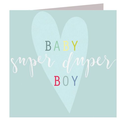 NB02 Super Baby Boy Card with Silver Foiling