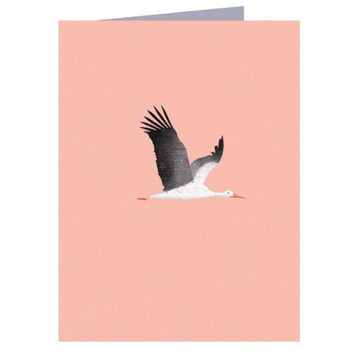 WTW91 Mini Pink Stork Card