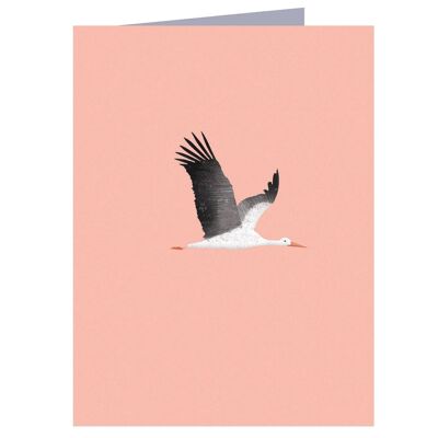 WTW91 Mini Pink Stork Card