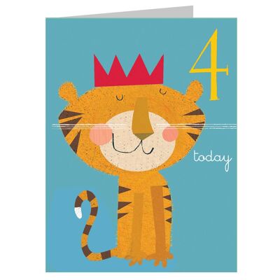 AW04 Mini-Tiger-Geburtstagskarte zum 4.