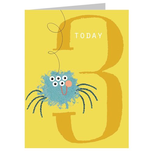NTW03 Mini Speedy Spider 3rd Birthday Card