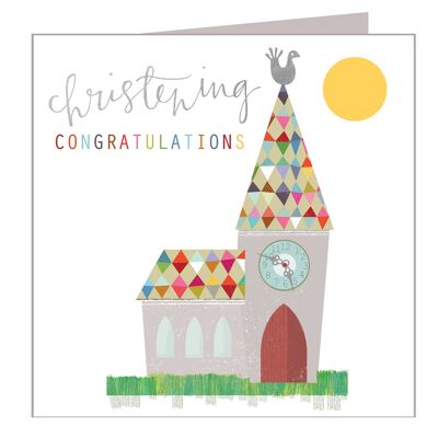 NB05 Christening Card with Silver Foiling