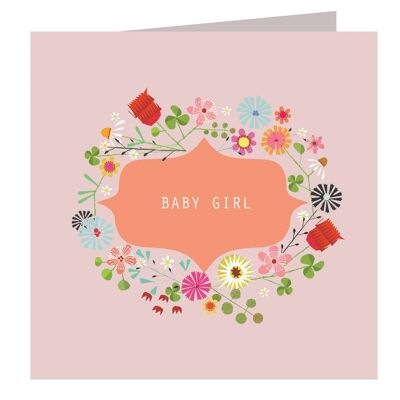 FL17 Floral Baby Girl Card