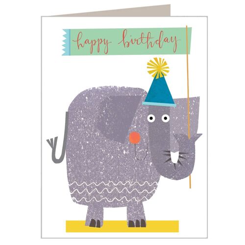 KTW12 Mini Elephant Happy Birthday Card