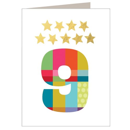 KTW09 Mini Gold Star Number Nine Card