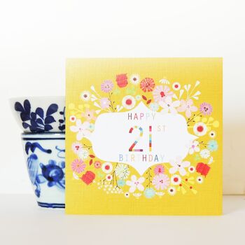 FLN21 Floral 21e anniversaire carte 3