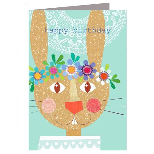 ZAS14 Rabbit Birthday Card
