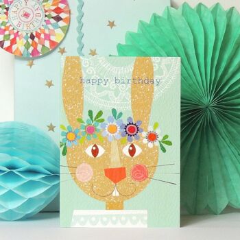 Carte d'anniversaire de lapin ZAS14 3