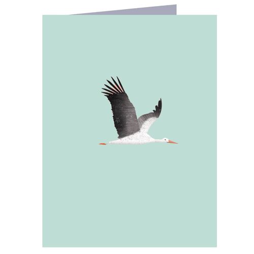 WTW92 Mini Blue Stork Card