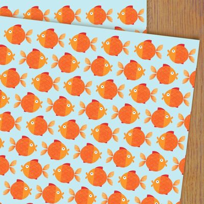 Papier d'emballage cadeau poisson rouge WP80