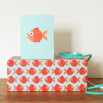 Papier d'emballage cadeau poisson rouge WP80 3