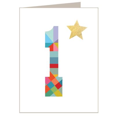 KTW01 Mini Gold Star Number One Card
