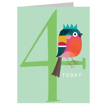 NTW10 Mini Joyeux Birdie ! Carte 4e anniversaire 1