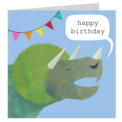 DN02 Triceratops Birthday Card