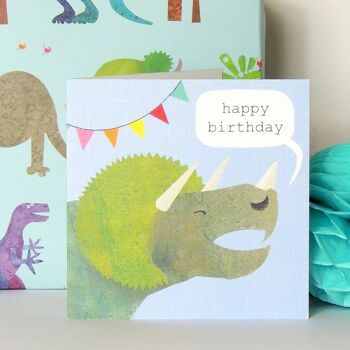 Carte d'anniversaire DN02 Triceratops 4