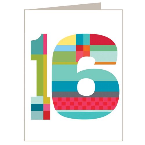 BTW16 Mini Number Sixteen Card