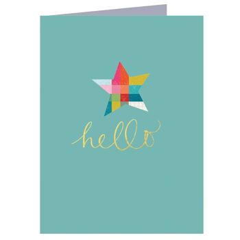 Mini carte Hello TW35 avec feuille d'or 1