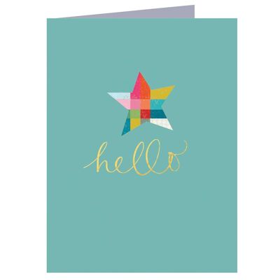 TW35 Mini Hello Card with Gold Foiling