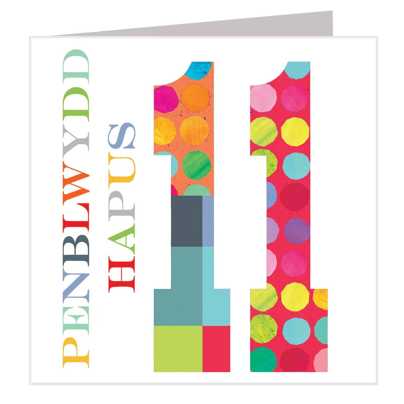 WNO11 Welsh Penblwydd Hapus / Alles Gute zum Geburtstag Alter 11