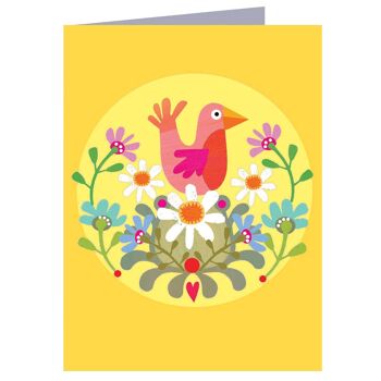Carte Mini Oiseau Jaune TW14 1