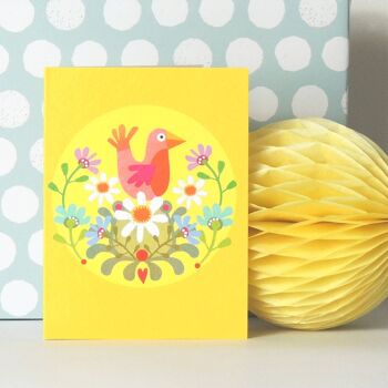 Carte Mini Oiseau Jaune TW14 5