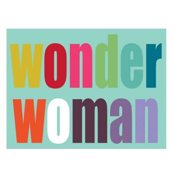TW106 Mini carte Wonder Woman avec lettrage pailleté 1