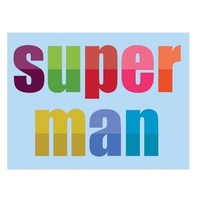 TW113 Mini Superman Card with Glittery Lettering