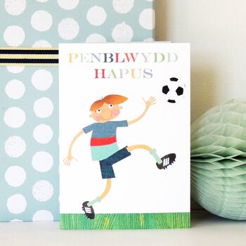 Carte de football WBY07 Welsh Penblwydd Hapus/Joyeux anniversaire 2