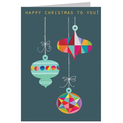 XM05 Christmas Baubles Greetings Card