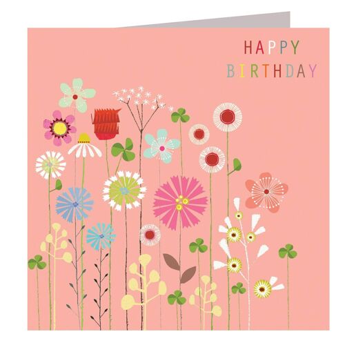 FL23 Floral Happy Birthday Card