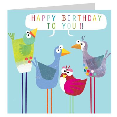 Carte de vœux d'oiseaux d'anniversaire BG17