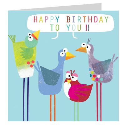 Tarjeta de felicitación de pájaros de cumpleaños BG17