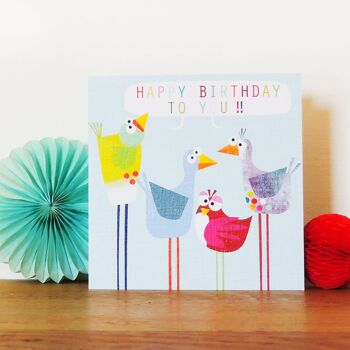 Carte de vœux d'oiseaux d'anniversaire BG17 2