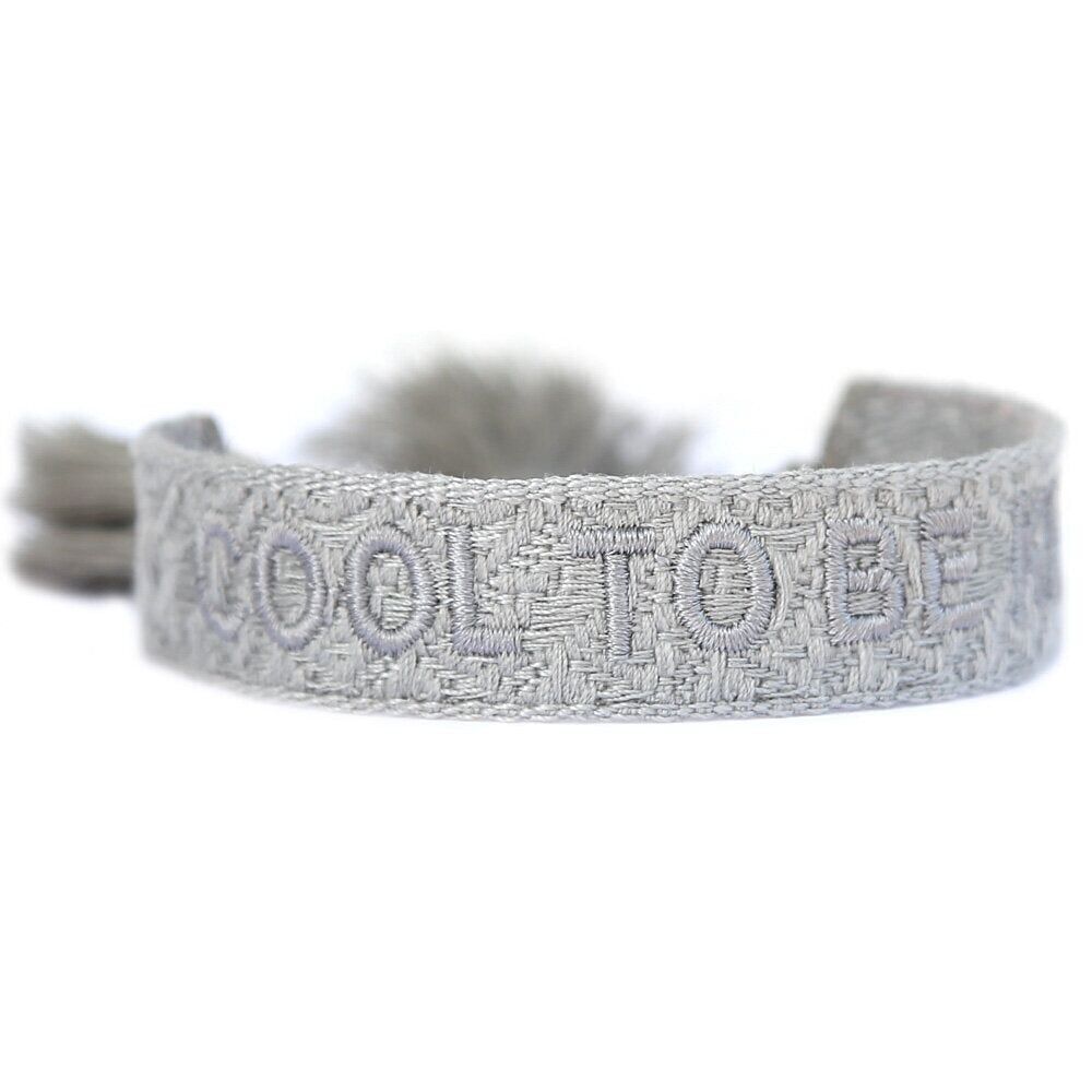 Gewebtes Armband cool to be kind hellgrau