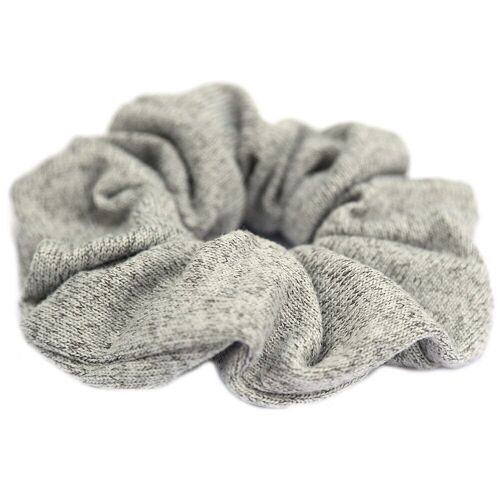 Scrunchie knitted grey melee