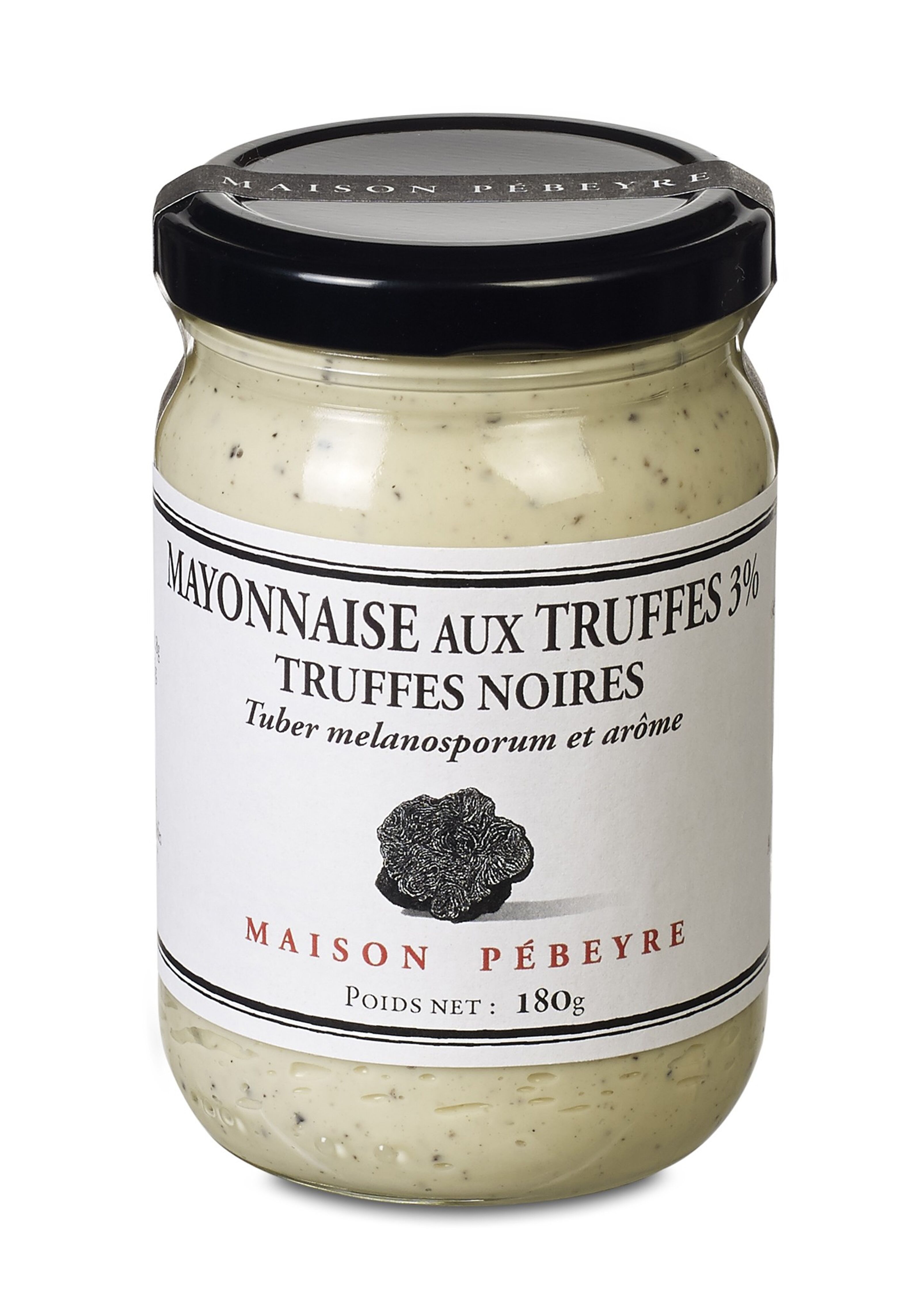 Mayonnaise aux truffes noires 3% - 180 gr - Vente Truffes du Quercy 