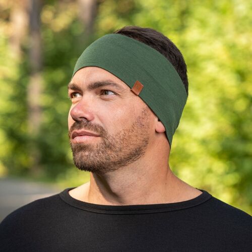Buy wholesale Men's Headband 160gsm Merino Wool Dark Green