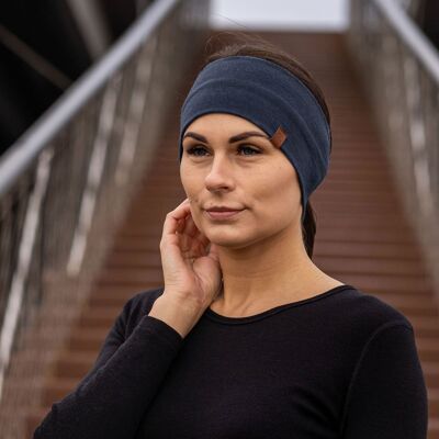 Women's Headband 160gsm Merino Wool Dark Blue