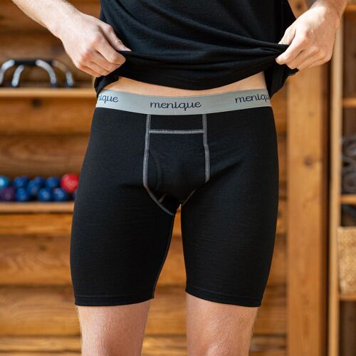 Men's Short Sleeve Top and Boxer Shorts Set Black