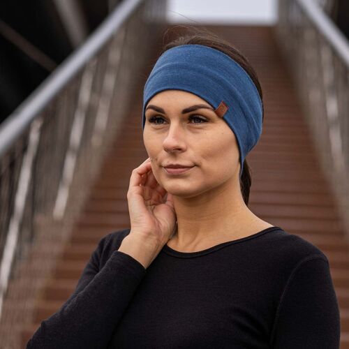 Women's Headband 160gsm Merino Wool Denim