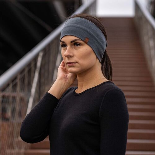 Women's Headband 160gsm Merino Wool Perfect Grey