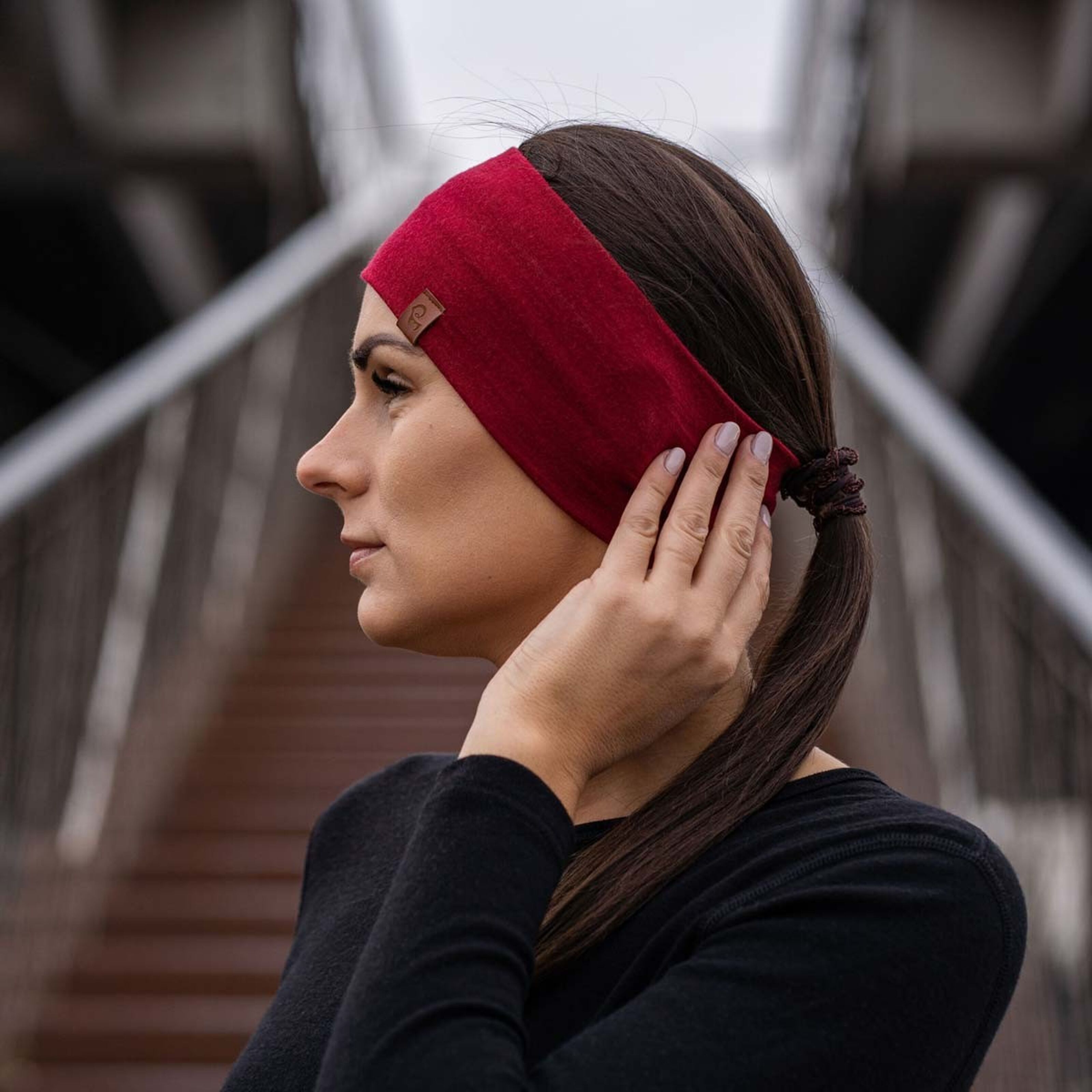 Buy wholesale Women's Headband 160gsm Merino Wool Royal Cherry