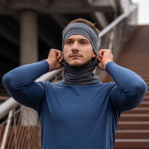 Men's Headband 160gsm Merino Wool Perfect Grey