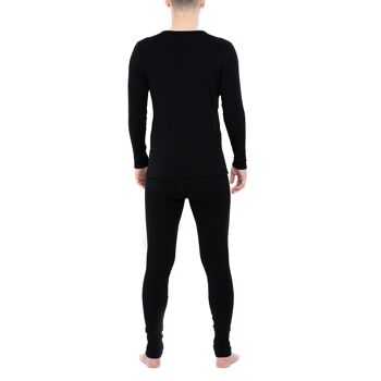 Ensemble Manches Longues Homme 250g/m² Laine Mérinos Noir 10