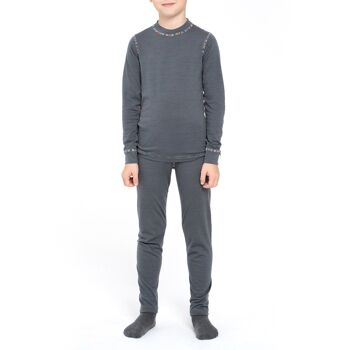 Ensemble Manches Longues Enfant 160 g/m² Laine Mérinos Perfect Grey 6