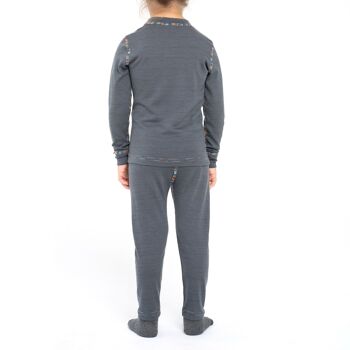 Ensemble Manches Longues Enfant 160 g/m² Laine Mérinos Perfect Grey 7