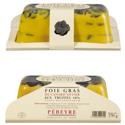 TERRINES FRAÎCHES DE FOIE GRAS DE CANARD TRUFFEE 10% 200g